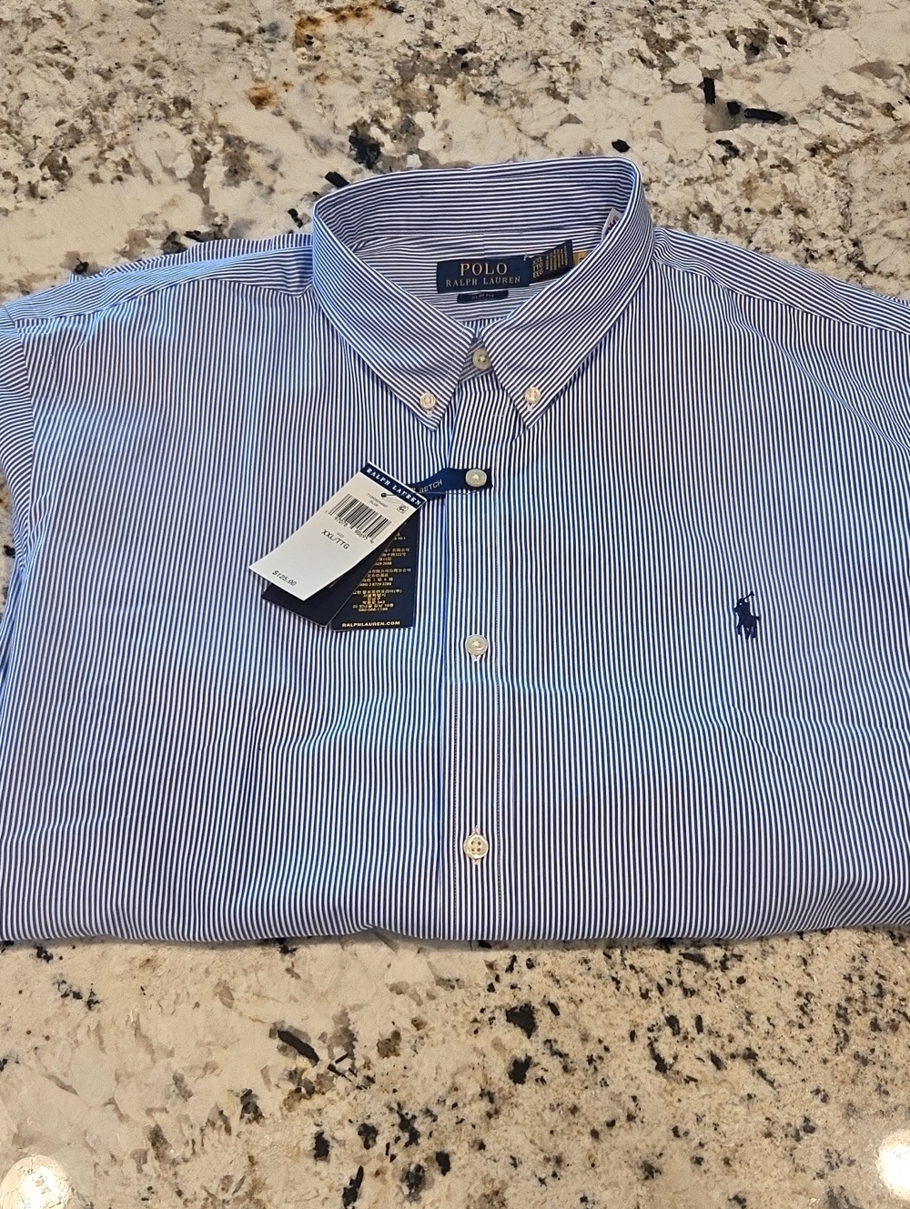 Polo by Ralph Lauren Navy & White Pinstripe Dress Shirt Size XXL